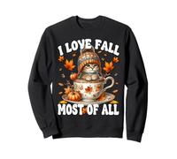 I Love Fall Most of all Kitten Mom Graphic for Cat Grandma Felpa