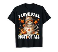 I Love Fall Most of all Kitten Mom Graphic for Cat Grandma Maglietta