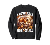 I Love Fall Most of all Puppy Graphic with Golden Retriever Felpa