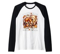 I Love Fall Most of all Puppy Graphic with Golden Retriever Maglia con Maniche Raglan