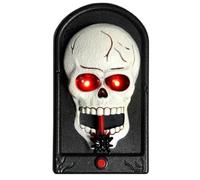 I LOVE FANCY DRESS Campanello a forma di teschio o zucca di Halloween,con controllo touch,con teschio di zucca spaventoso parlante,con lanterna per decorazioni per feste Halloween ed effetti sonori