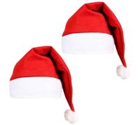 I LOVE FANCY DRESS Confezione da due cappelli di Babbo Natale, classici cappelli natalizi in feltro rosso e bianco per adulti, coppie e bambini, accessori per feste, foto ed eventi festivi