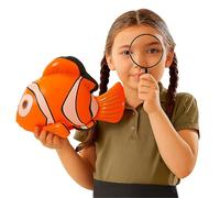 I LOVE FANCY DRESS Finding Clownfish - Set di accessori per pesci pagliaccio gonfiabili, colore: arancione e lente d'ingrandimento, perfetto per qualsiasi evento