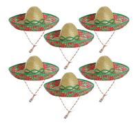 I LOVE FANCY DRESS LTD Confezione da 6 sombrero messicani verdi, da uomo e da donna, perfetti per feste a tema Messico/Cinco De Mayo