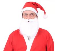 I LOVE FANCY DRESS LTD Costume con barba e baffi bianchi di Babbo Natale per adulti, ideale per le feste di fine anno.
