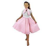 I LOVE FANCY DRESS LTD Costume Da Bambina Con Gonna A Pois Anni 50/60 - Gonna a Pois Lunga 43.2 cm + Sciarpa Stile Rock and Roll - Baby Rosa & Blanco