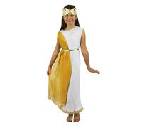 I LOVE FANCY DRESS LTD Costume da dea romana e greca da ragazza, tunica bianca con fascia e copricapo dorati