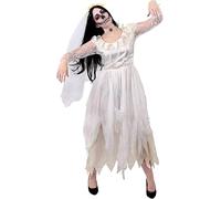 I LOVE FANCY DRESS LTD Costume da Sposa Fantasma per Donne - Costume da Sposa CADAVERE di Halloween Abito da Sposa Bianco STRACCIATO - Perfetto per Feste di Halloween (X-Grande)