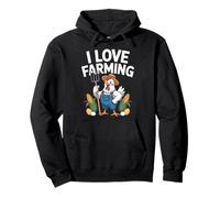 I Love Farming Pollo Umorismo Felpa con Cappuccio
