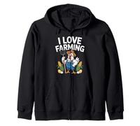 I Love Farming Pollo Umorismo Felpa con Cappuccio