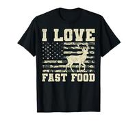 I Love Fast Food Retro Diner Burgers Fries Pizza Maglietta
