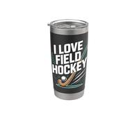 I Love Field Hockey Appassionato Design Bicchiere termico in acciaio inox doppia parete