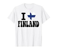 I Love Finland Bandiera Cuore Retro Viaggio Souvenir Maglietta