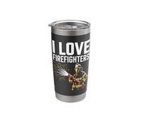 I Love Firefighters Firefighter Tribute Passion Bicchiere termico in acciaio inox doppia parete