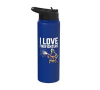 I Love Firefighters Firefighter Tribute Passion Stainless Steel Insulated Water Bottle