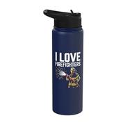 I Love Firefighters Firefighter Tribute Passion Stainless Steel Insulated Water Bottle