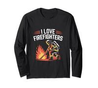 I Love Firefighters Omaggio Eroico Passione Maglia a Manica