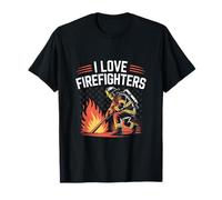 I Love Firefighters Omaggio Eroico Passione Maglietta