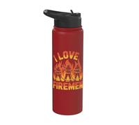 I Love Firemen Coraggio Onore Rispetto Stainless Steel Insulated Water Bottle