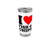 I Love Fish And Chips Bicchiere termico in acciaio inox doppia parete