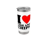 I Love Fish And Chips Bicchiere termico in acciaio inox doppia parete