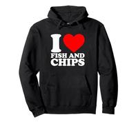 I Love Fish And Chips Felpa con Cappuccio