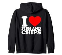 I Love Fish And Chips Felpa con Cappuccio