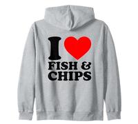 I Love Fish And Chips Felpa con Cappuccio