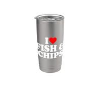 I Love Fish And Chips, I Heart Fish And Chips Bicchiere termico in acciaio inox doppia parete