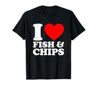 I Love Fish And Chips, I Heart Fish And Chips Maglietta