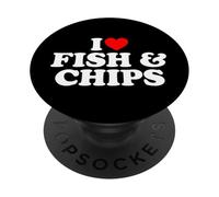 I Love Fish And Chips, I Heart Fish And Chips PopSockets PopGrip Adesivo