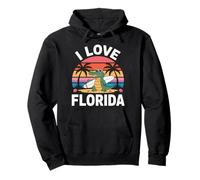 I Love Florida Alligator Surf Tramonto Felpa con Cappuccio