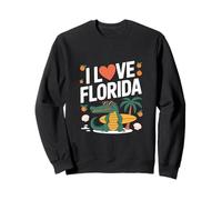I Love Florida Alligator Tavola da Surf Palme Felpa