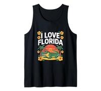 I Love Florida Alligator Tramonto Ibisco Canotta