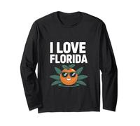 I Love Florida Happy Orange Con Occhiali Da Sole Maglia a Manica