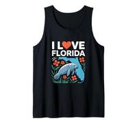 I Love Florida Manatee Mappa Fiori Canotta