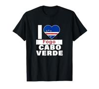 I Love Fogo Cabo Verde con Cuore Bandiera Capo Verde Maglietta