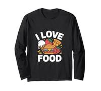 I Love Food Hamburger Pizza Gelato Maglia a Manica