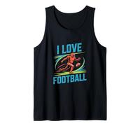I Love Football Americano Football Giocatore Corso Canotta