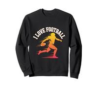 I Love Football Running Back Giocatore di Football Americano Felpa