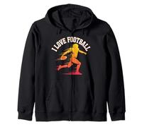 I Love Football Running Back Giocatore di Football Americano Felpa con Cappuccio