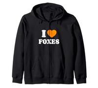 I Love Foxes Cuore Amo Le Volpi Felpa con Cappuccio