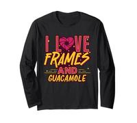 I Love Frames Fotografia Umorismo e Guacamole Cibo Messicano Maglia a Manica