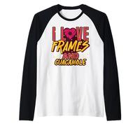 I Love Frames Fotografia Umorismo e Guacamole Cibo Messicano Maglia con Maniche Raglan