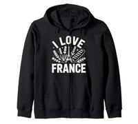 I Love France Eiffel Pane Grano Felpa con Cappuccio