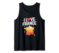 I Love France Heart Map Lovers Canotta