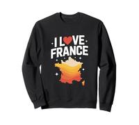 I Love France Heart Map Lovers Felpa