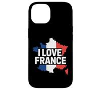 I Love France Mappa francese Orgoglio patriottico Custodia per iPhone 14