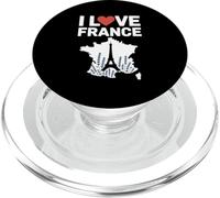 I Love France Torre Eiffel Map Art PopSockets PopGrip per MagSafe