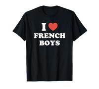 I Love French Boys Y2K Valentine estetica Maglietta